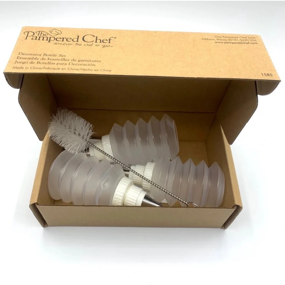 NEW Pampered Chef Decorator Bottle Set #1585 Kitchen Baking